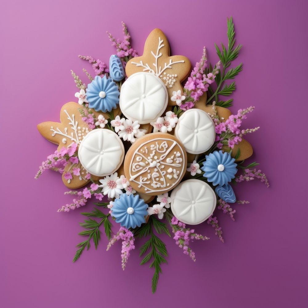 Bouquet art dessert cookie. AI generated Image by rawpixel.