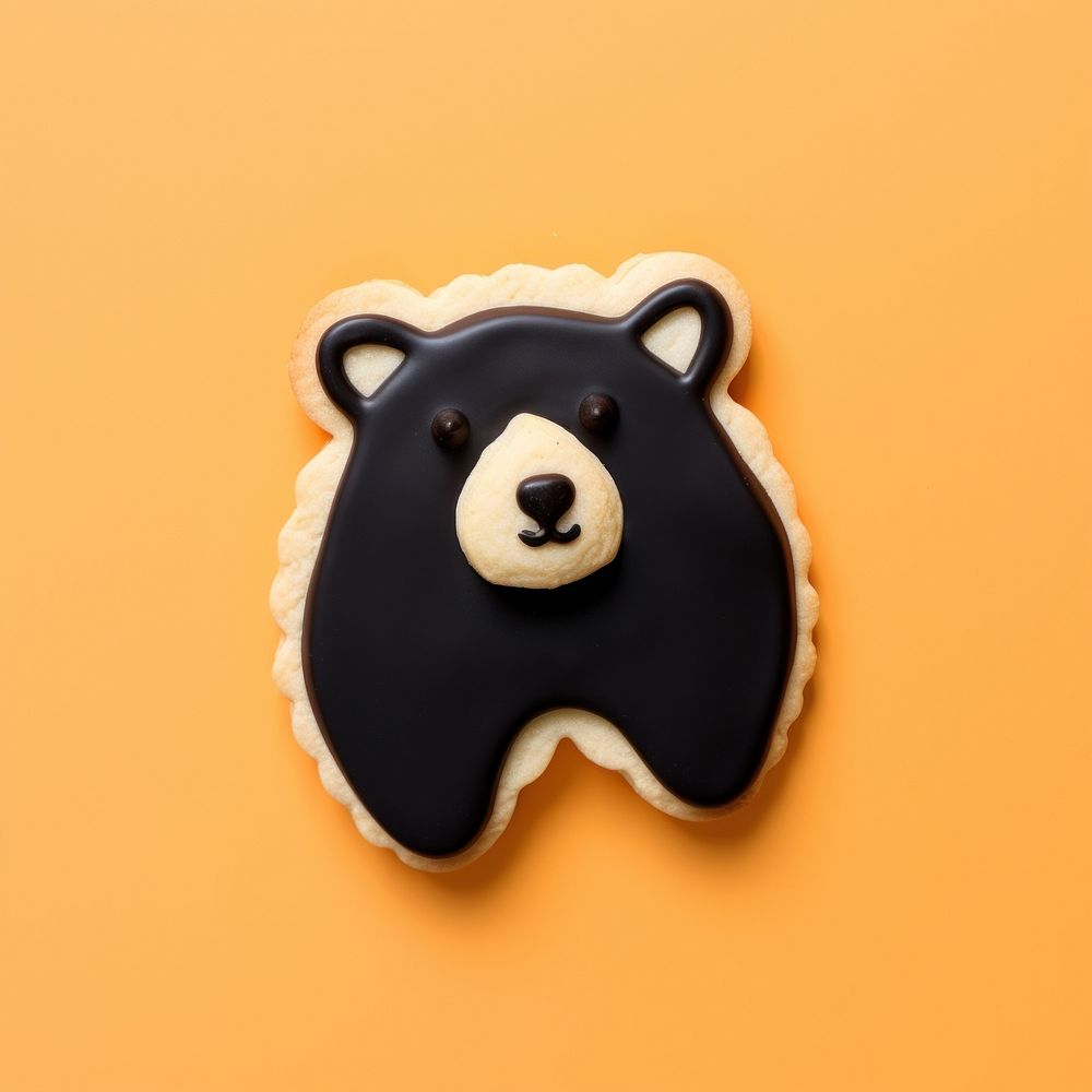 Black bear cookie icing dessert. AI generated Image by rawpixel.