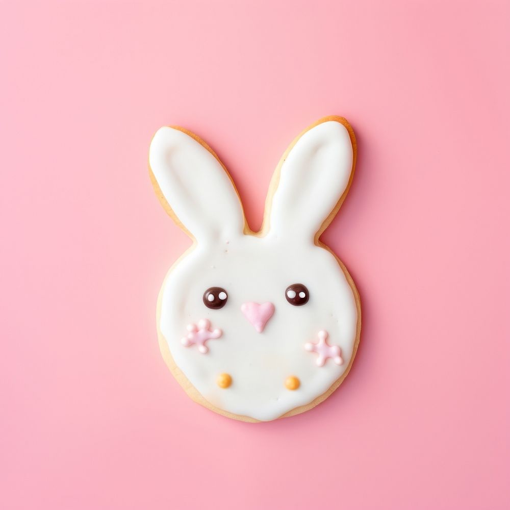 Bunny cookie icing dessert. AI generated Image by rawpixel.
