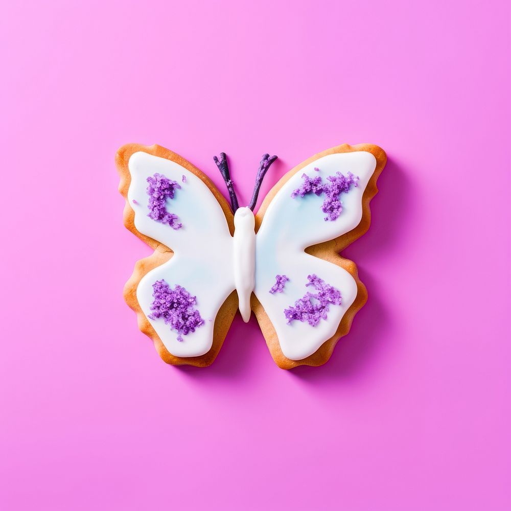 Butterfly icing dessert cookie. AI generated Image by rawpixel.