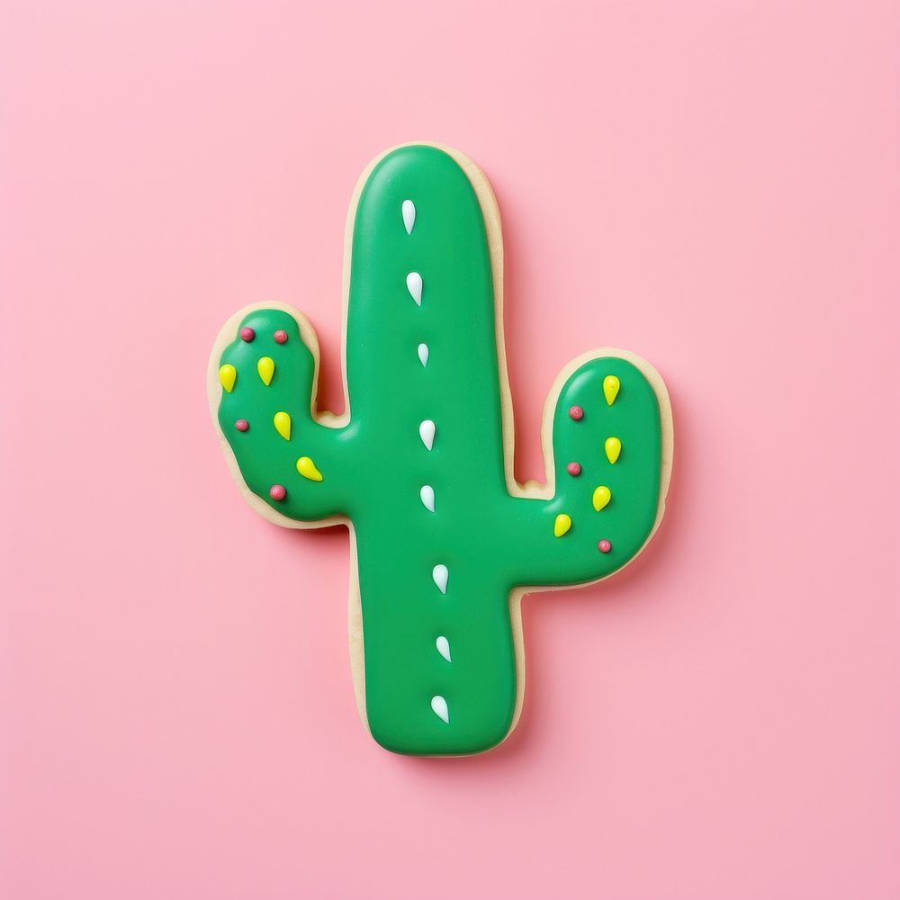 Cactus cookie icing food. AI generated Image by rawpixel.