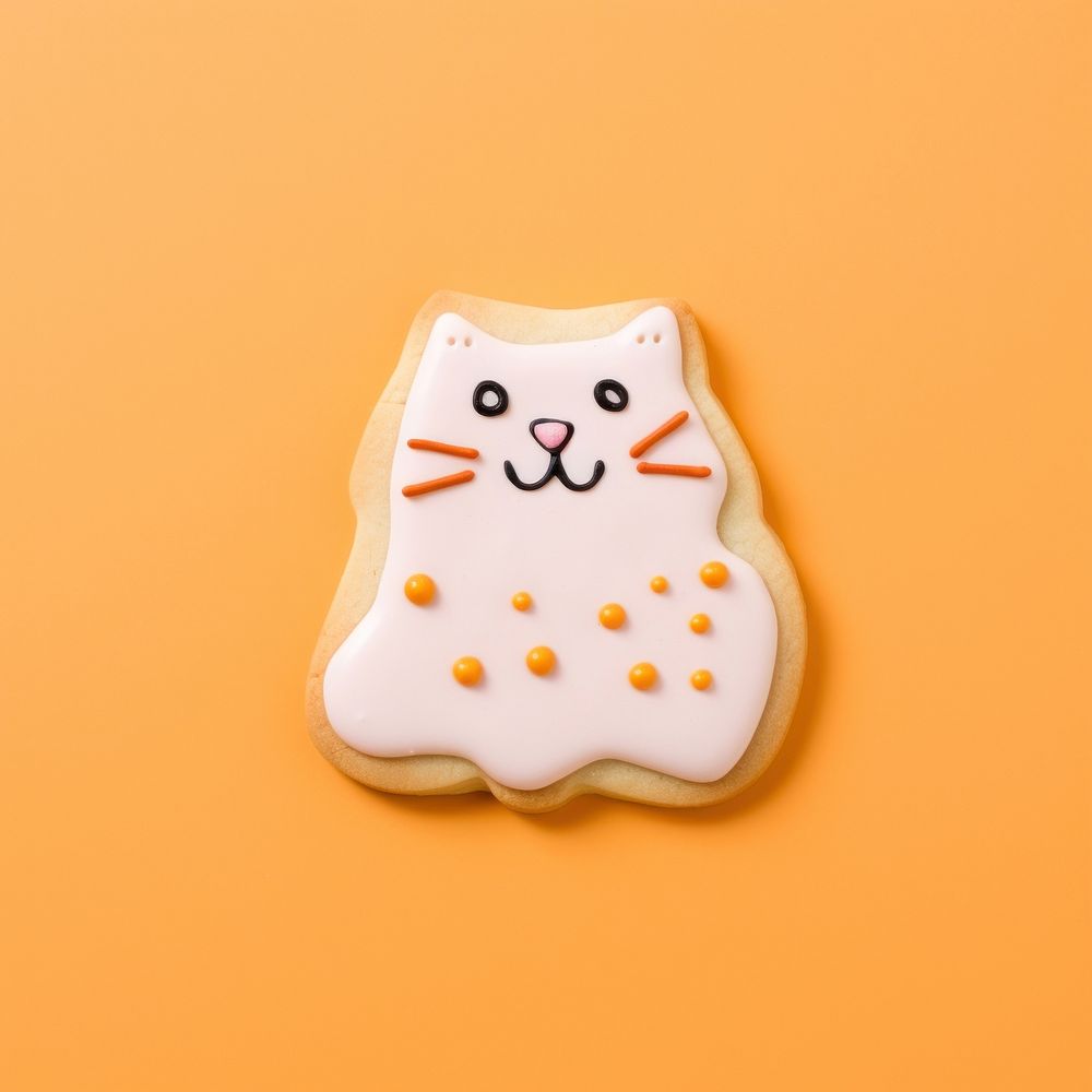 Cat character cookie icing dessert. AI generated Image by rawpixel.