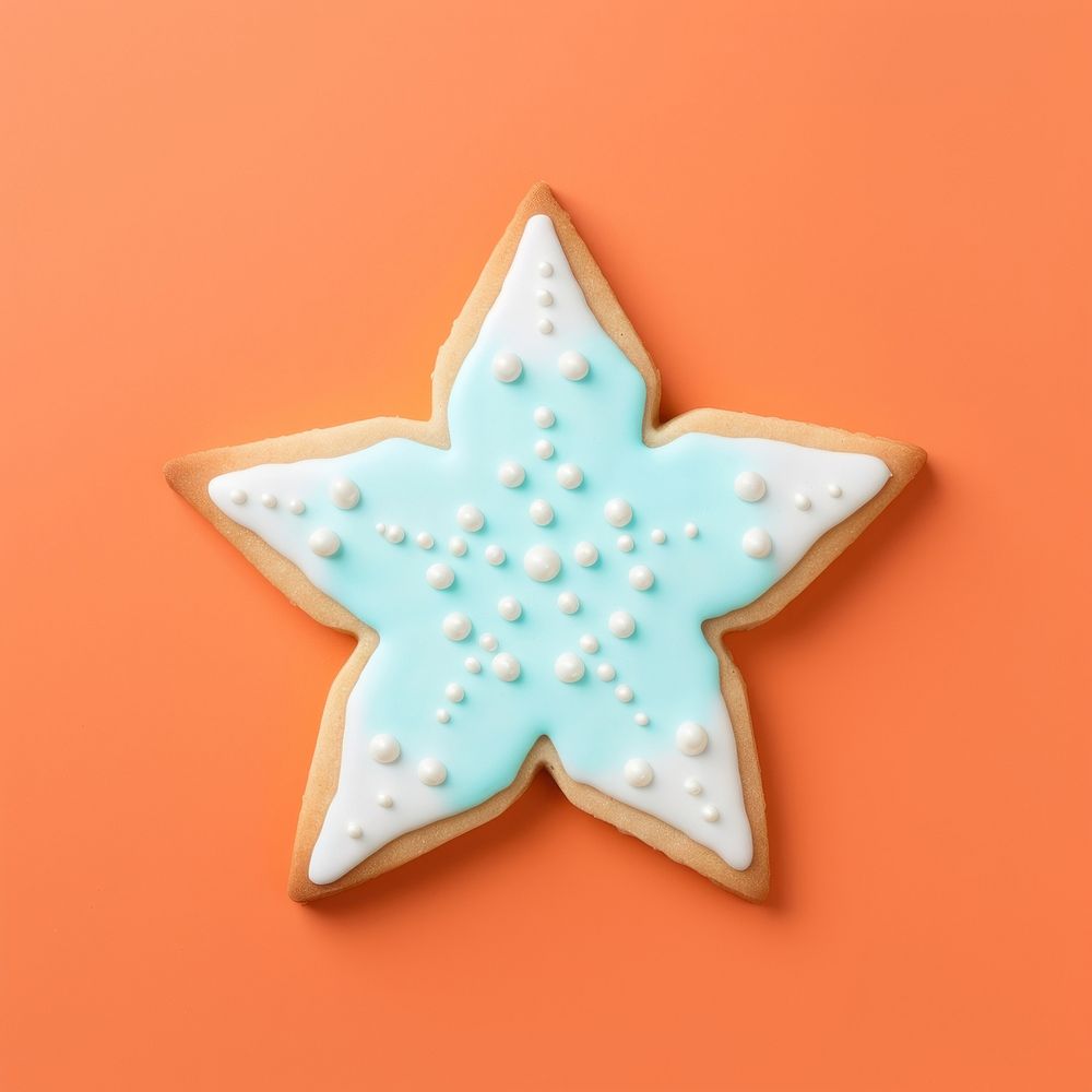 Christmas star icing dessert cookie. AI generated Image by rawpixel.