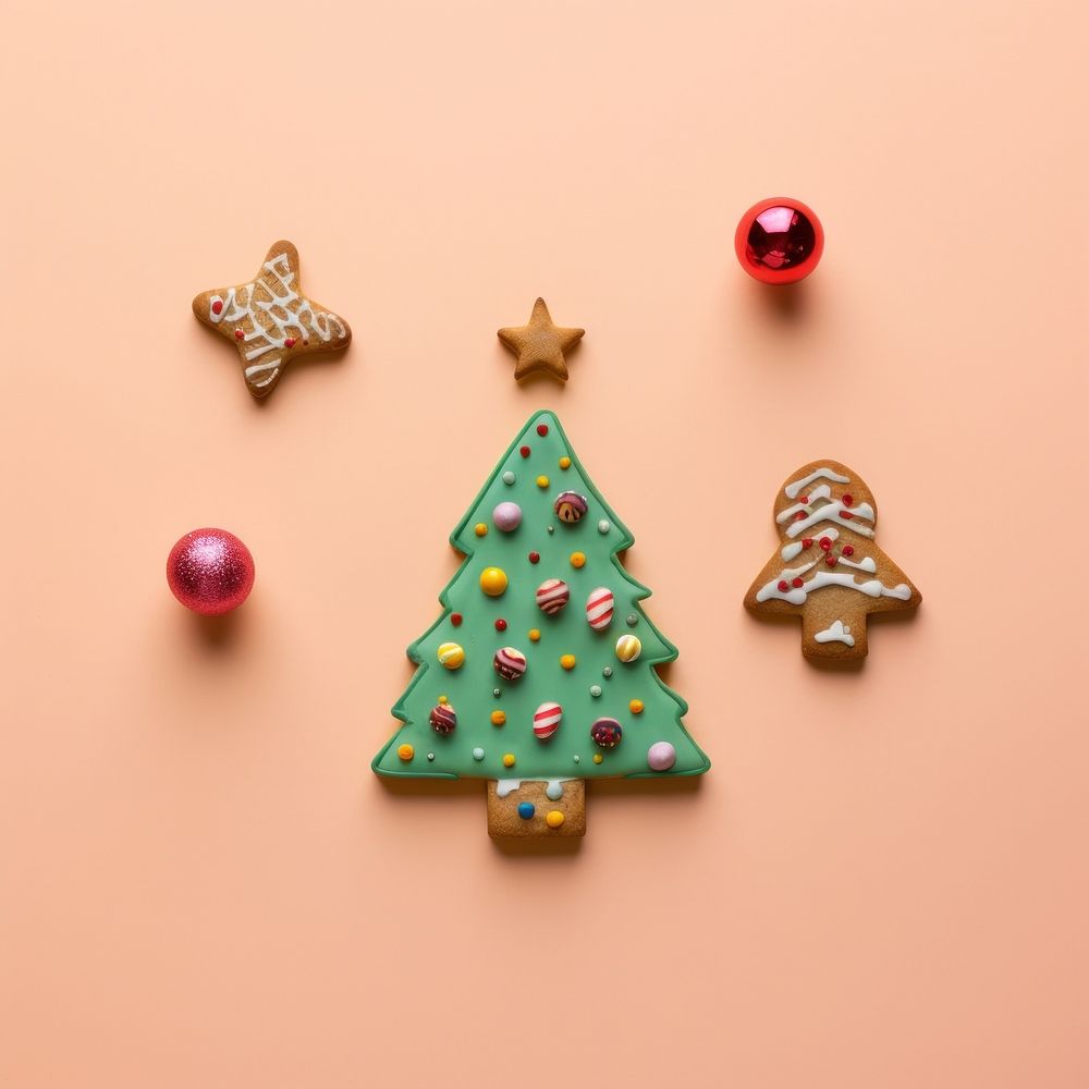 Christmas tree cookie gingerbread food. AI generated Image by rawpixel.