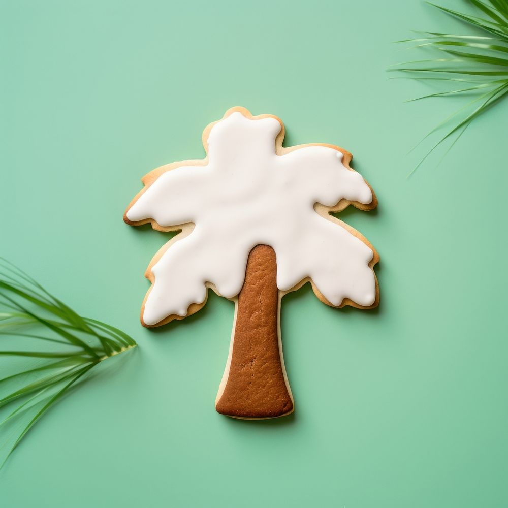 Coconut tree cookie icing gingerbread. AI generated Image by rawpixel.