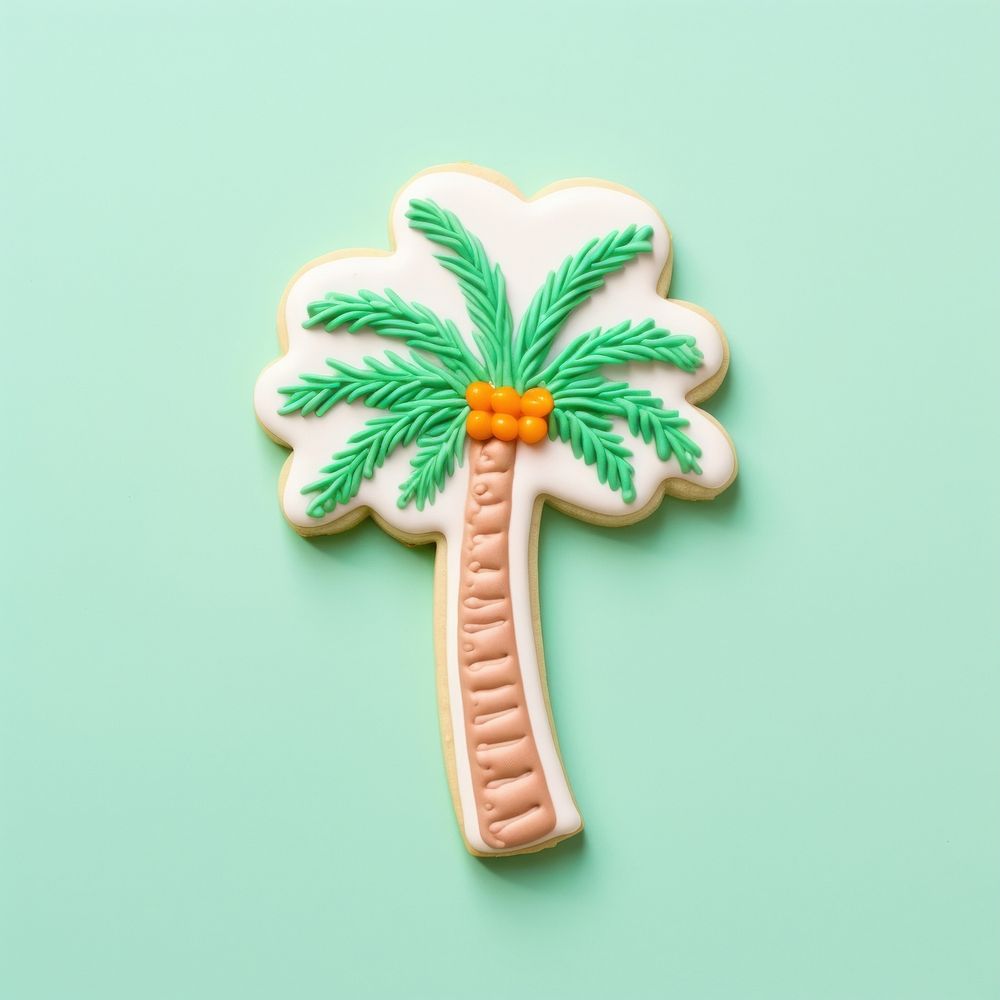 Coconut tree dessert cookie icing. AI generated Image by rawpixel.