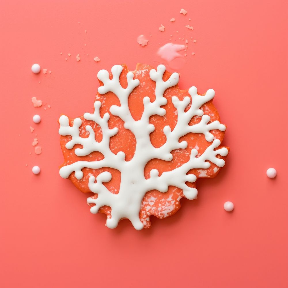Coral cookie icing food. AI generated Image by rawpixel.