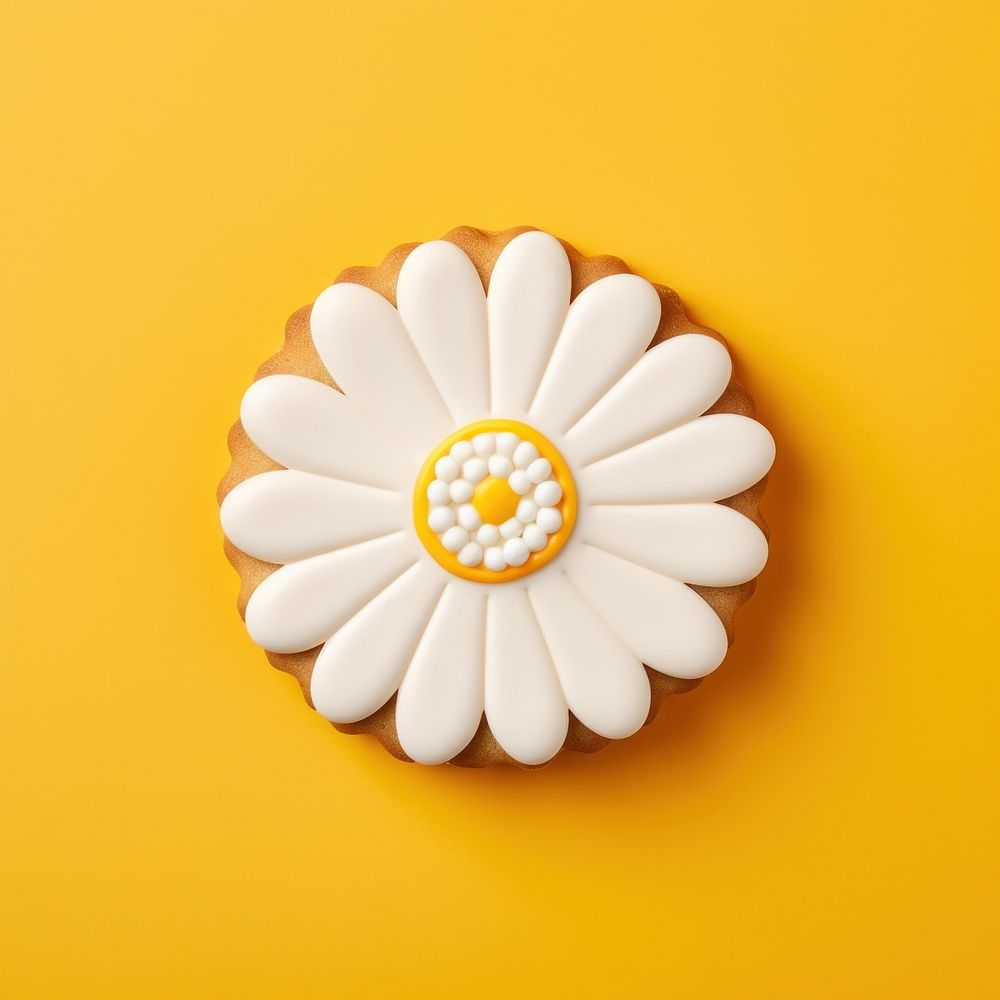 Daisy icing dessert flower. AI generated Image by rawpixel.