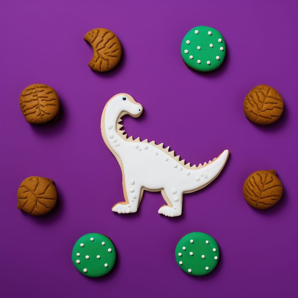Dinosaur cookie food representation. AI generated Image by rawpixel.