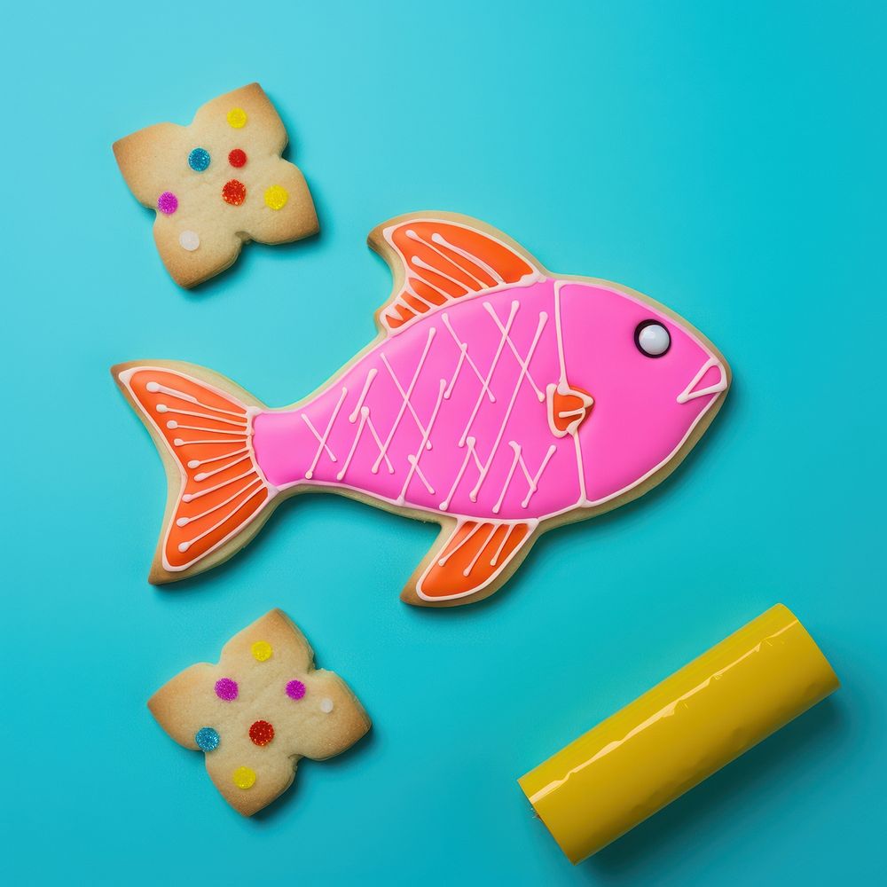 Fish cookie animal food. AI generated Image by rawpixel.