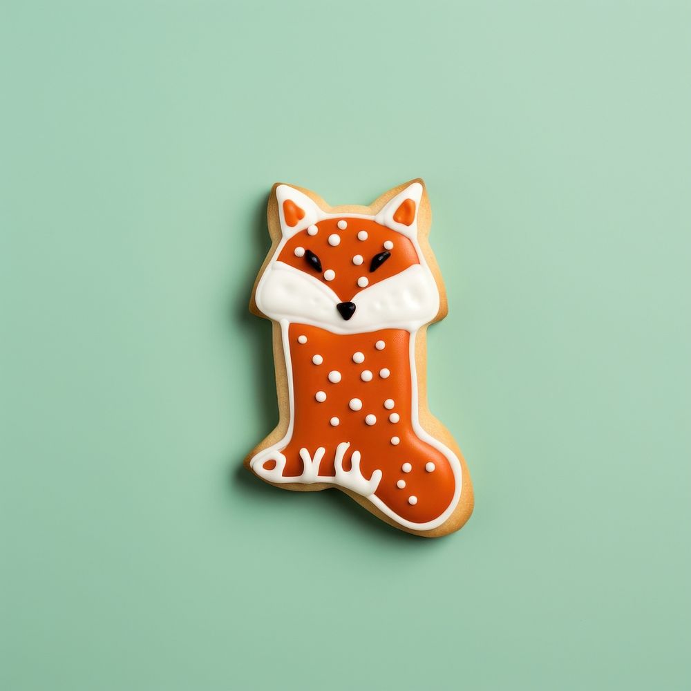 Fox cookie dessert mammal. 