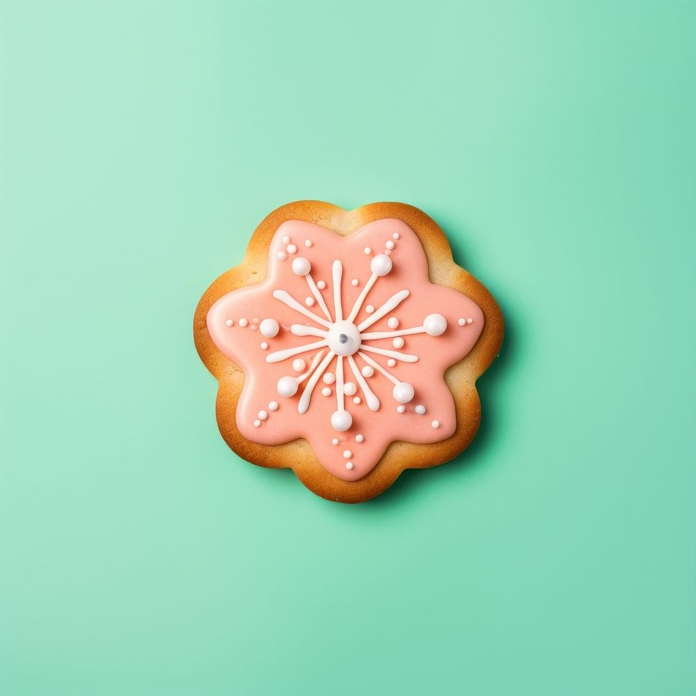 Flower cookie icing dessert. AI generated Image by rawpixel.
