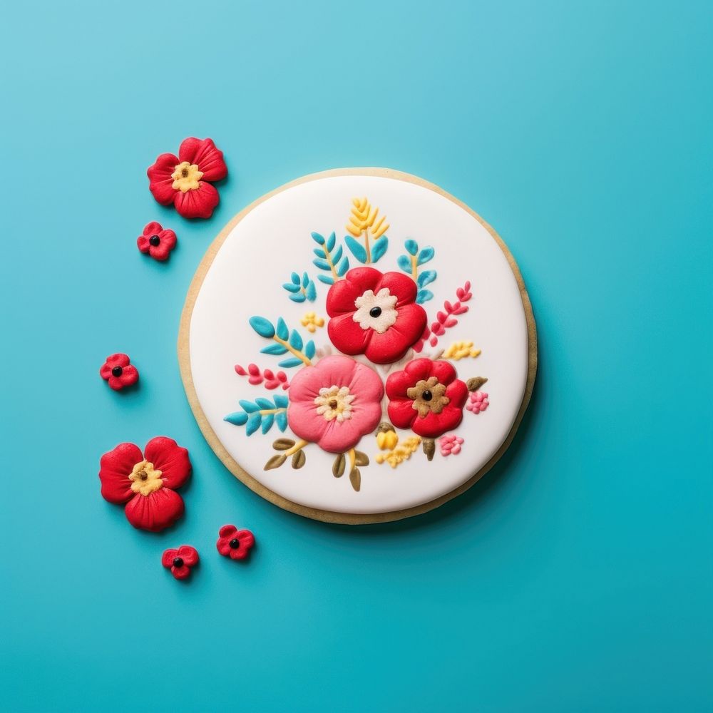 Floral art embroidery pattern. AI generated Image by rawpixel.