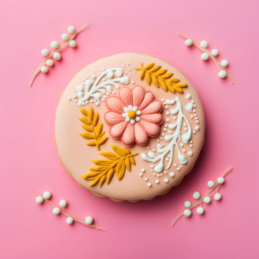 Floral dessert icing food. AI generated Image by rawpixel.