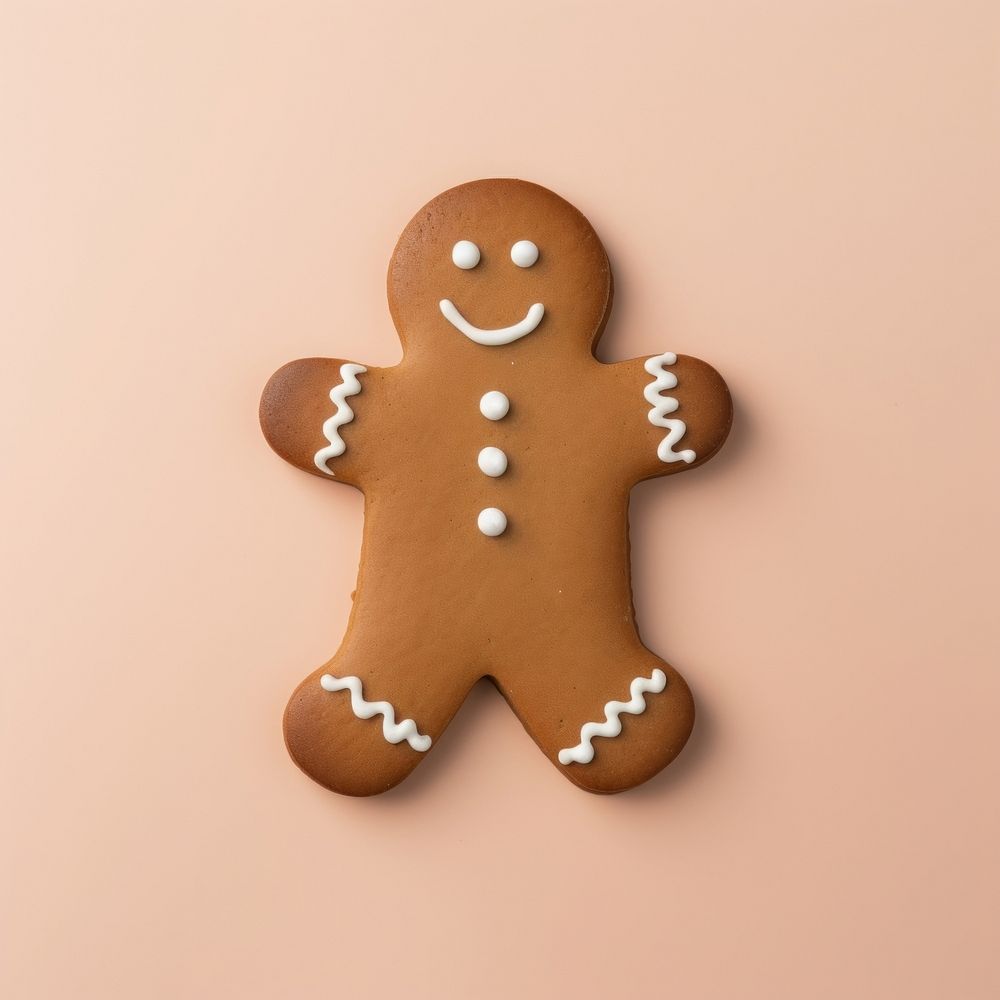 Gingerbread man cookie icing dessert. AI generated Image by rawpixel.