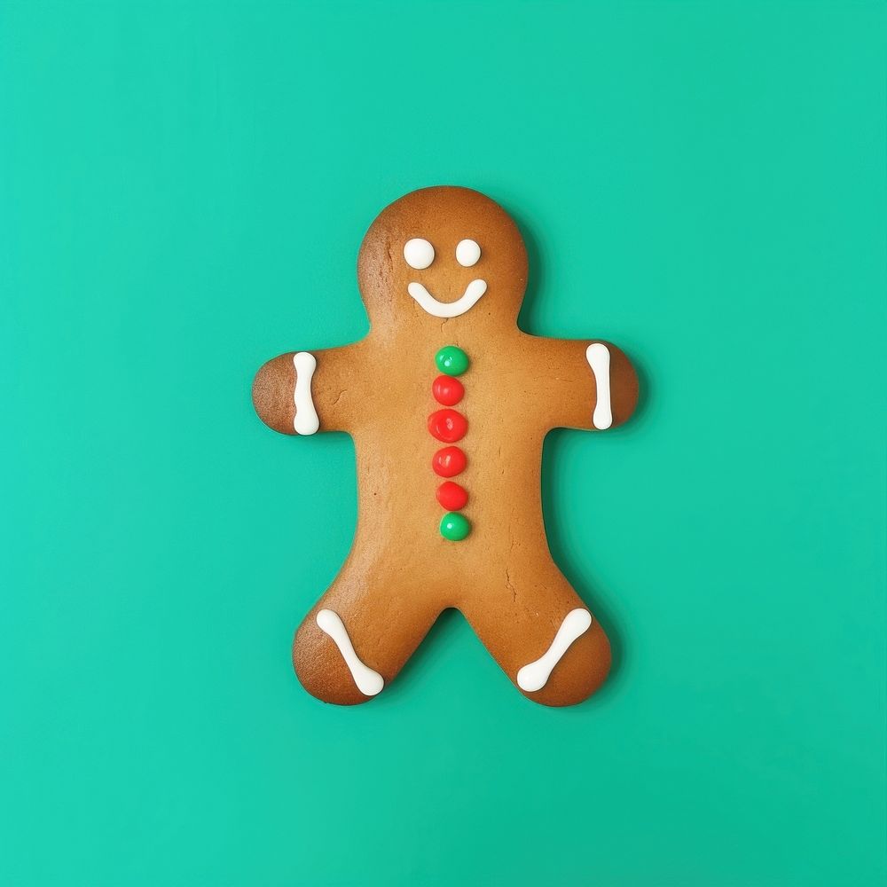 Gingerbread man cookie icing dessert. AI generated Image by rawpixel.