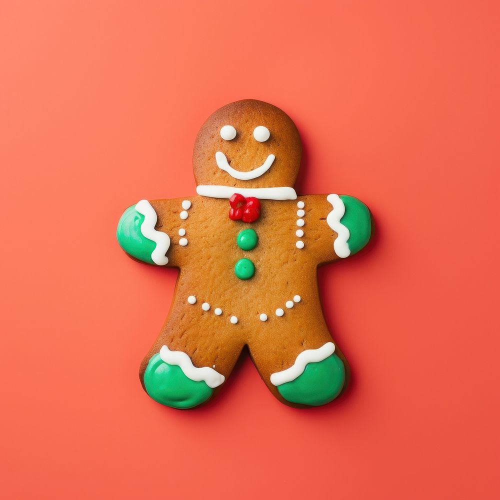 Gingerbread man cookie icing food. AI generated Image by rawpixel.