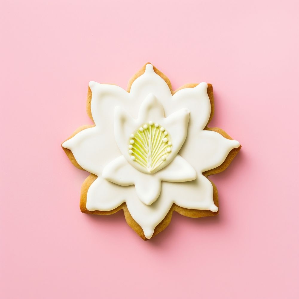 Lotus icing dessert cookie. AI generated Image by rawpixel.