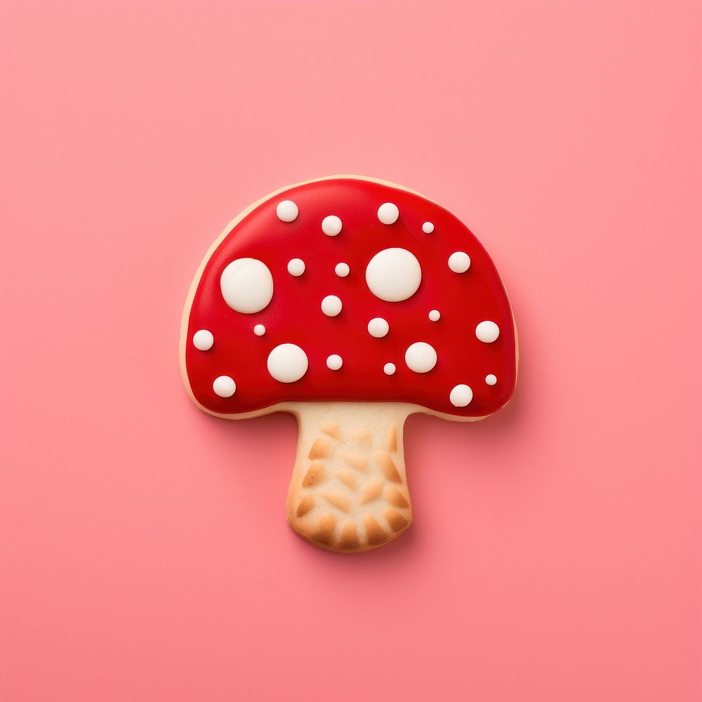 Mushroom cookie dessert icing. AI generated Image by rawpixel.