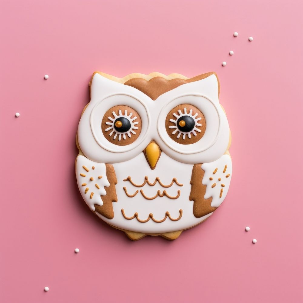 Owl cookie icing dessert. AI generated Image by rawpixel.