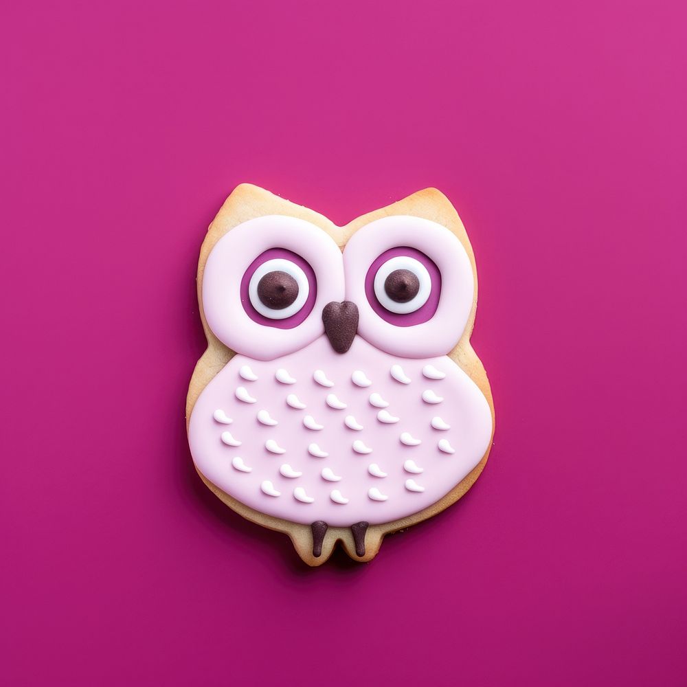 Owl icing dessert cookie. AI generated Image by rawpixel.