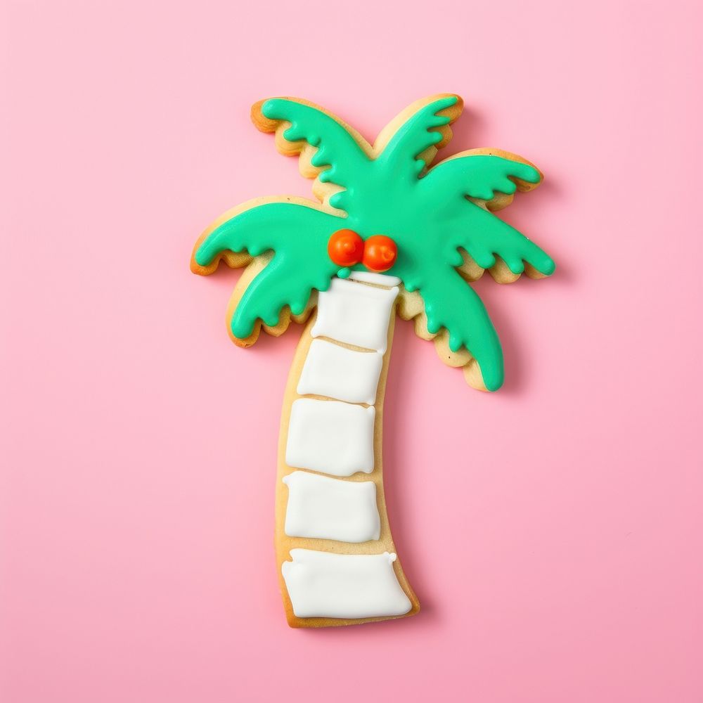 Palm tree dessert cookie icing. AI generated Image by rawpixel.