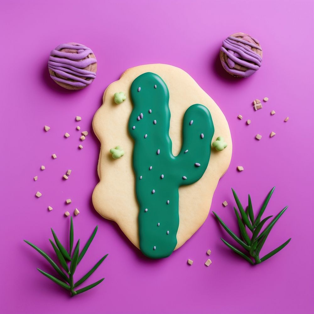 Plant cookie dessert icing. AI generated Image by rawpixel.