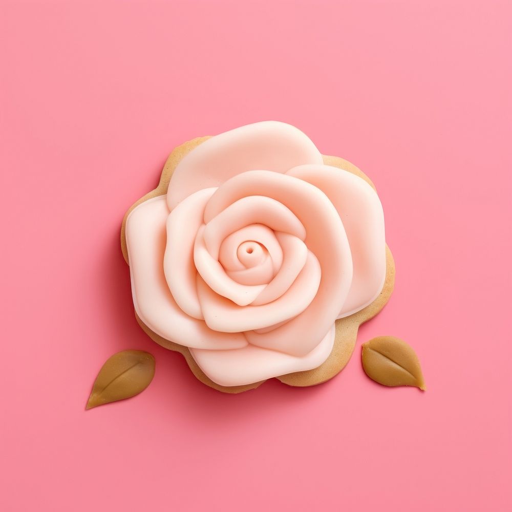 Rose icing dessert flower. AI generated Image by rawpixel.
