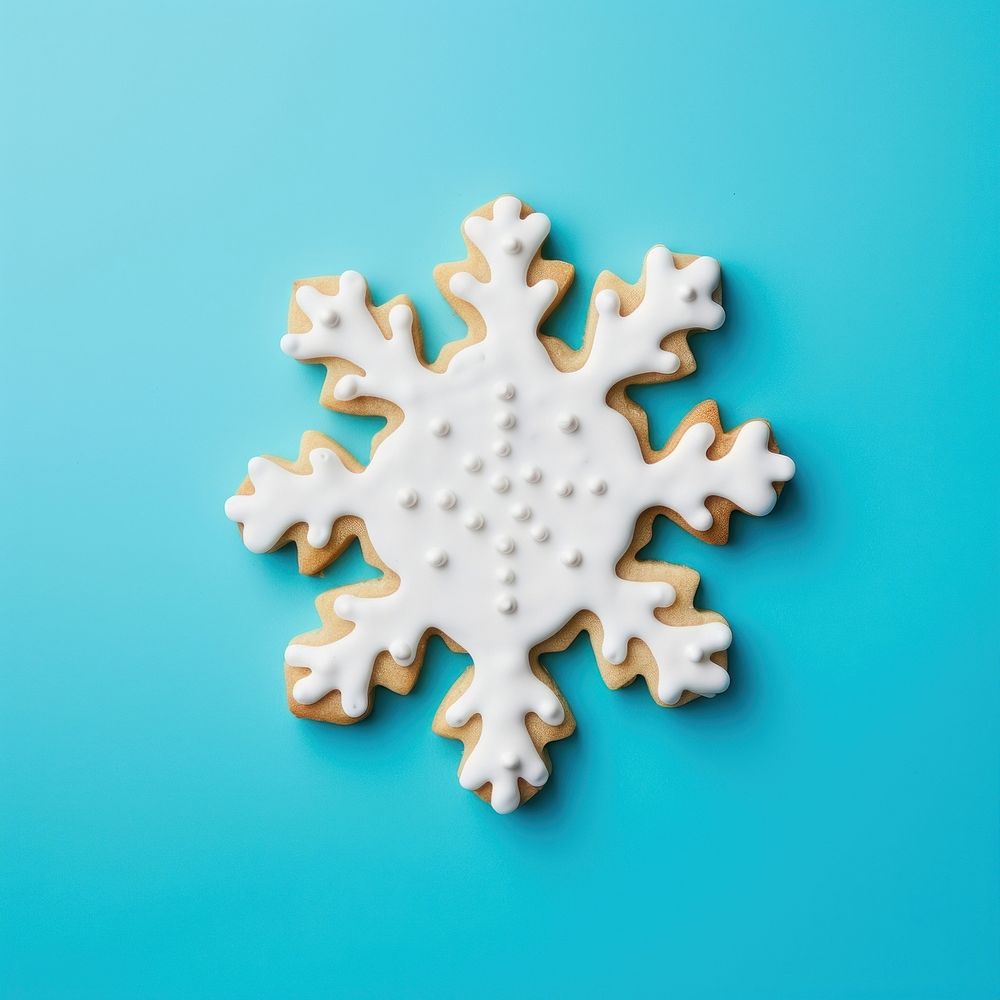 Snow flake icing dessert cookie. AI generated Image by rawpixel.