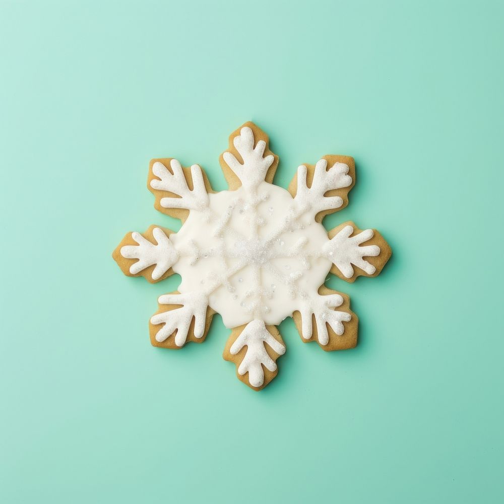 Snow flake cookie icing dessert. AI generated Image by rawpixel.