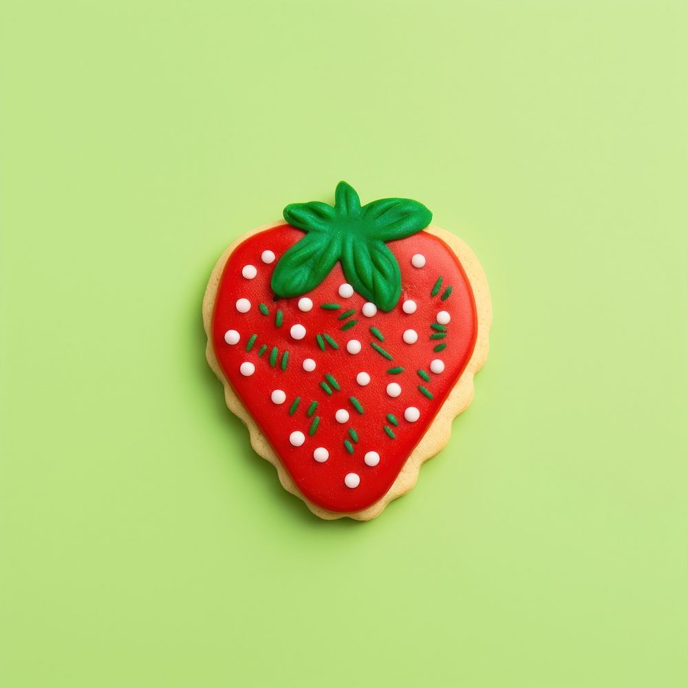 Strawberry dessert cookie fruit. AI generated Image by rawpixel.