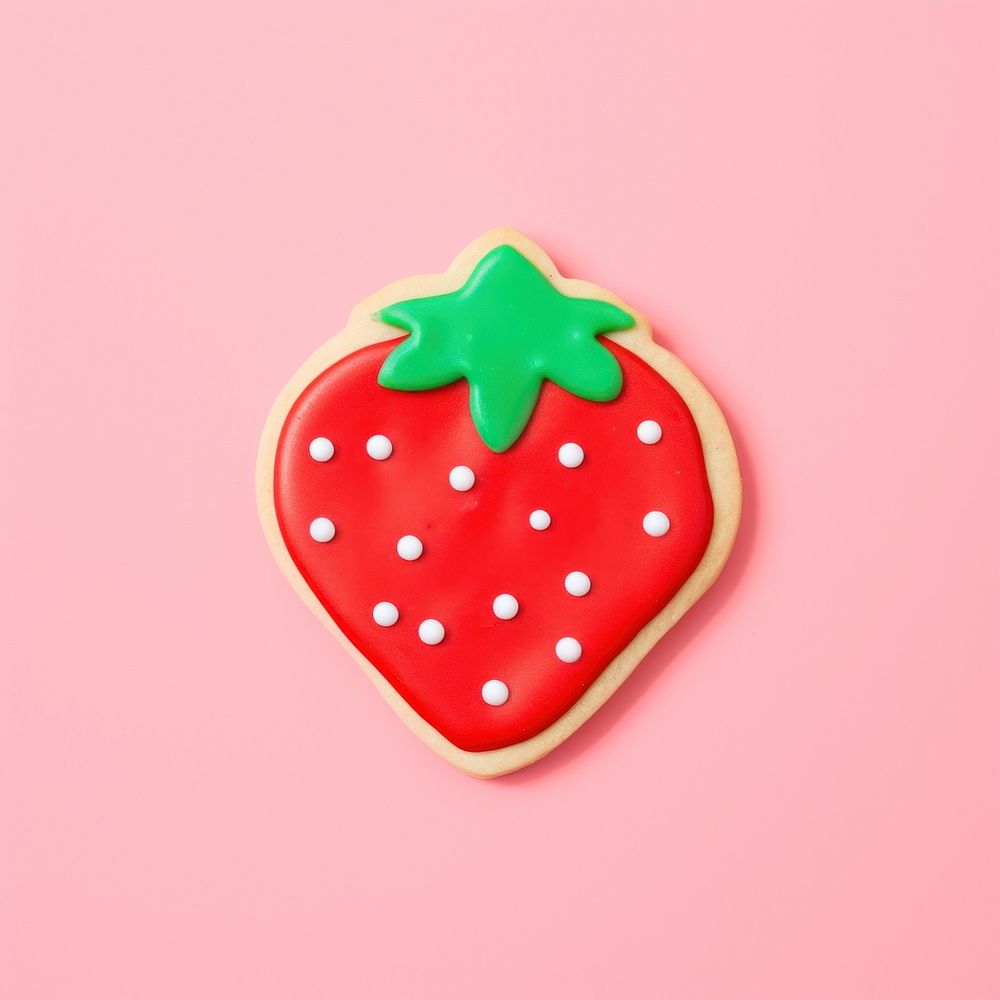 Strawberry cookie dessert fruit. AI generated Image by rawpixel.