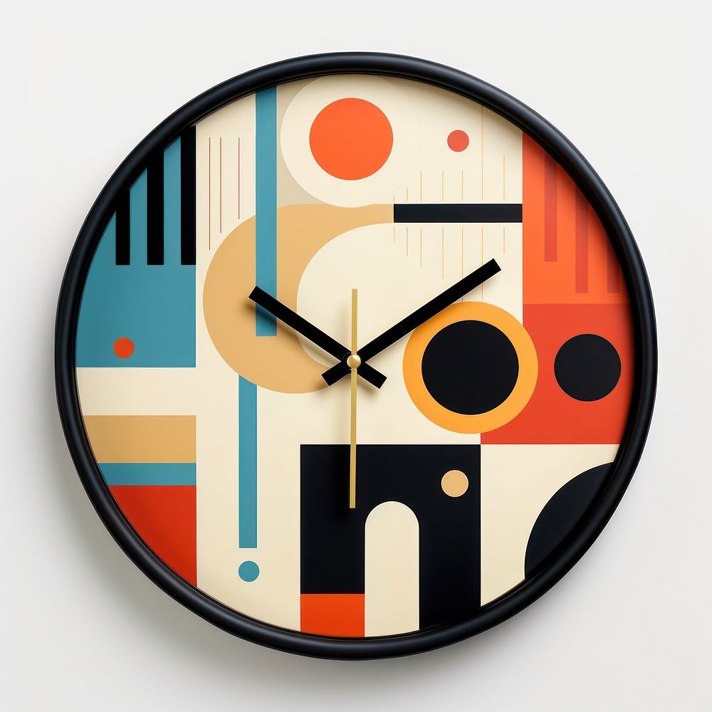 Memphis design of clock disk wall clock.