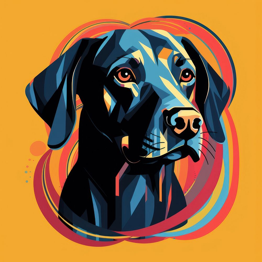 Memphis design dog art wildlife | Free Photo Illustration - rawpixel