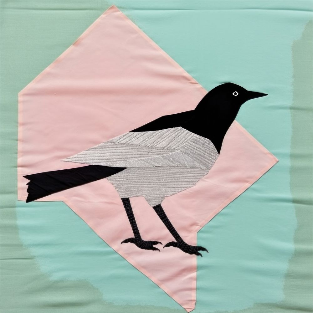 Simple fabric textile illustration minimal of a bird pattern animal art.