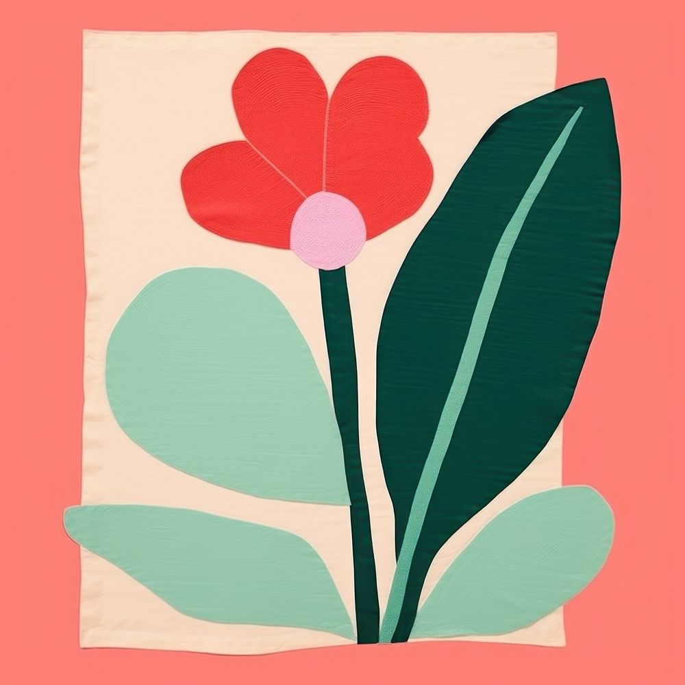 Simple fabric textile illustration minimal of a plant art pattern flower.