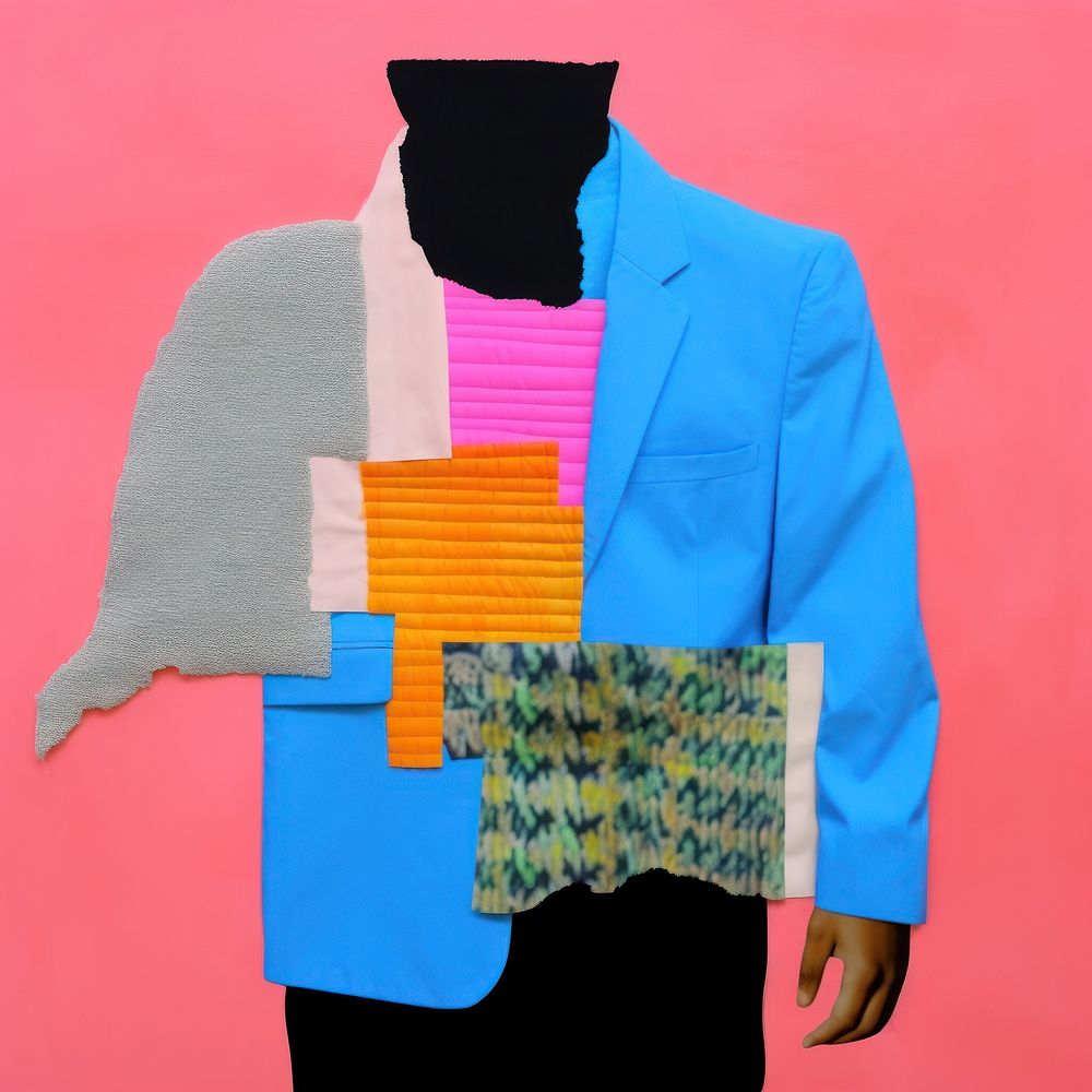 Simple fabric textile illustration minimal of a man pattern art creativity.