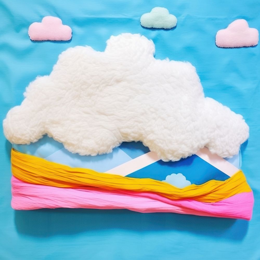 Simple fabric textile illustration minimal of a cloud art creativity clothing.