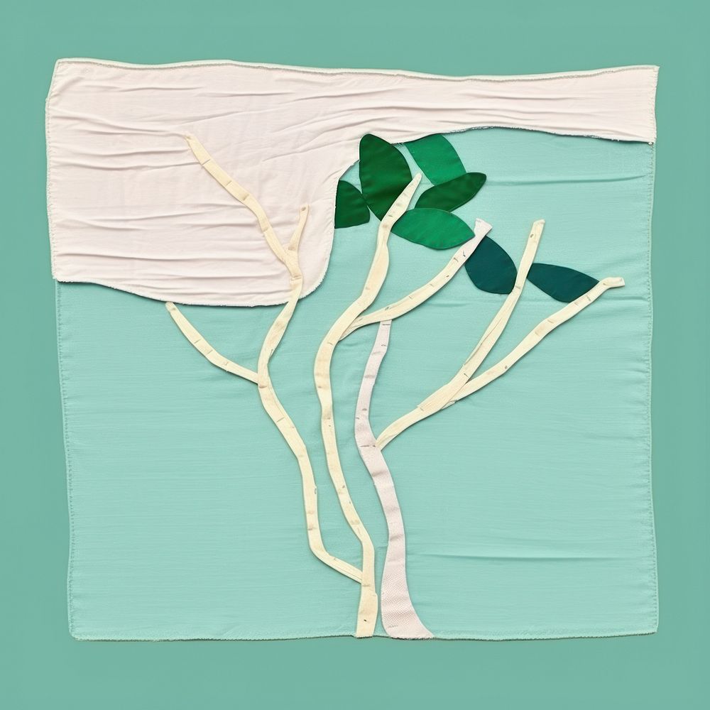 Simple fabric textile illustration minimal of a tree pattern art creativity.