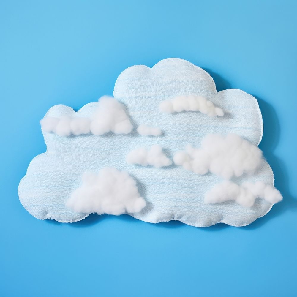 Simple fabric textile illustration minimal of a cloud nature cloudscape outdoors.