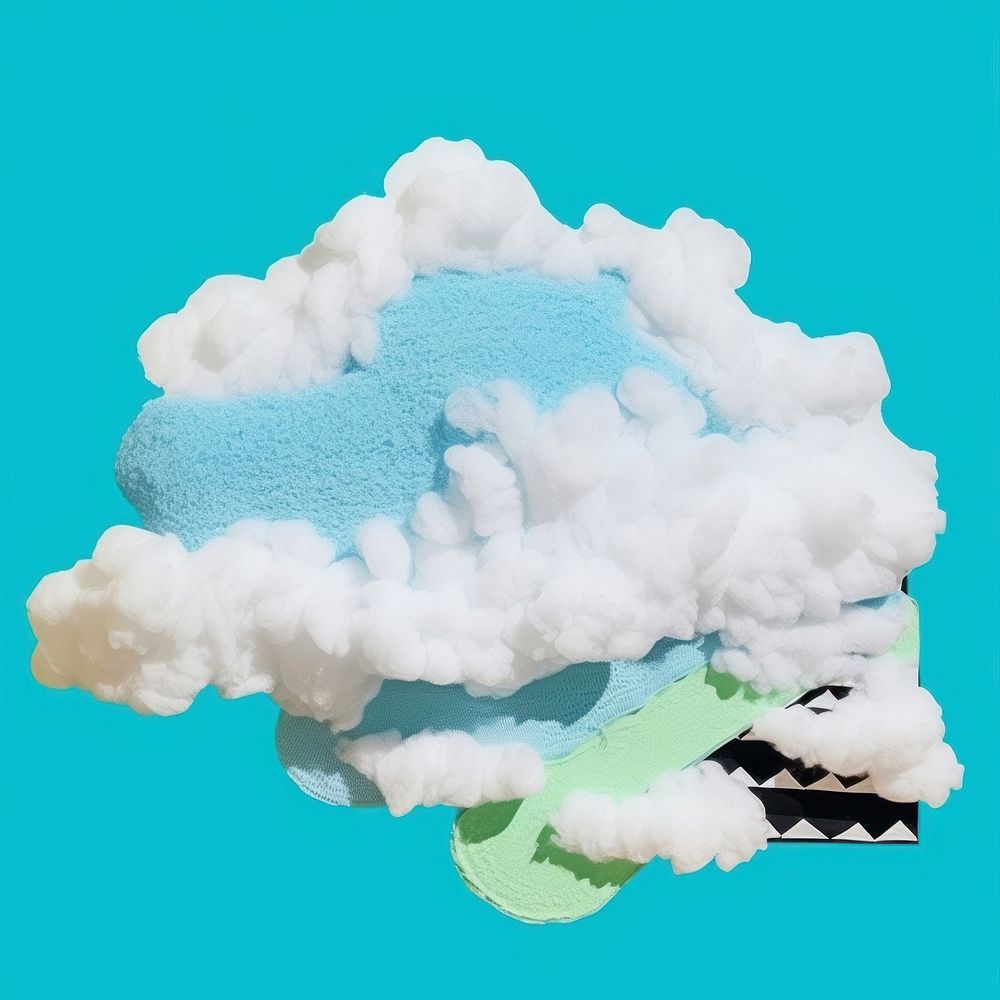 Simple fabric textile illustration minimal of a cloud cauliflower creativity outdoors.