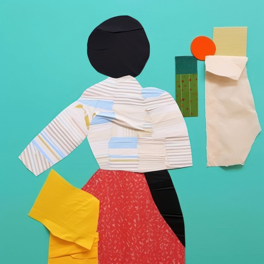 Simple fabric textile illustration minimal of a woman art representation creativity.