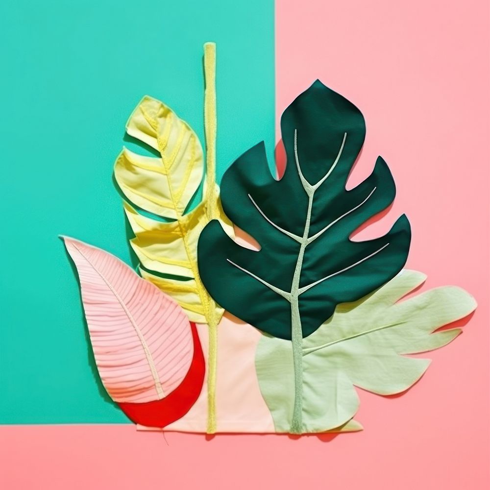 Simple fabric textile illustration minimal of a plant art leaf creativity.