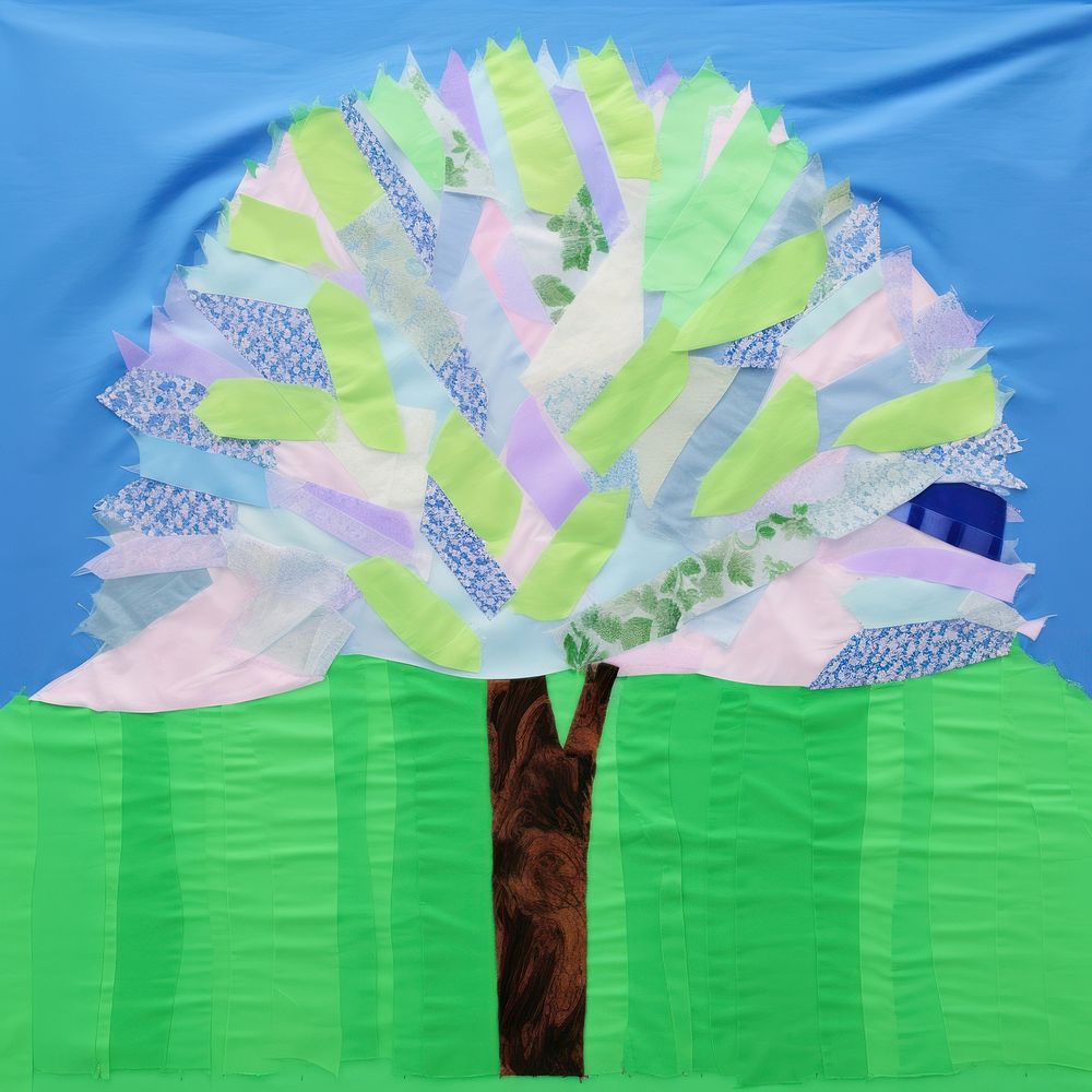 Simple fabric textile illustration minimal of a tree art creativity outdoors.