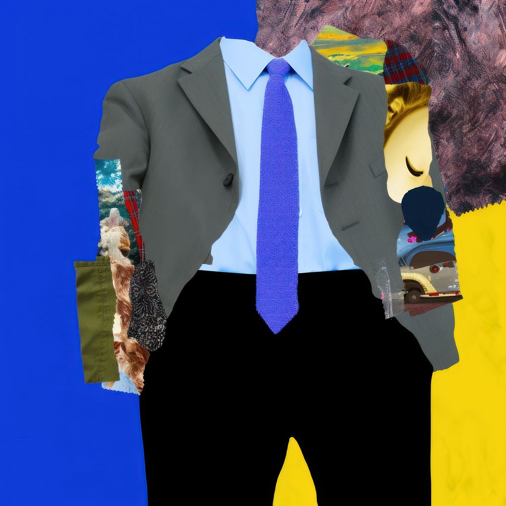 Simple fabric textile illustration minimal of a business man necktie blazer adult.
