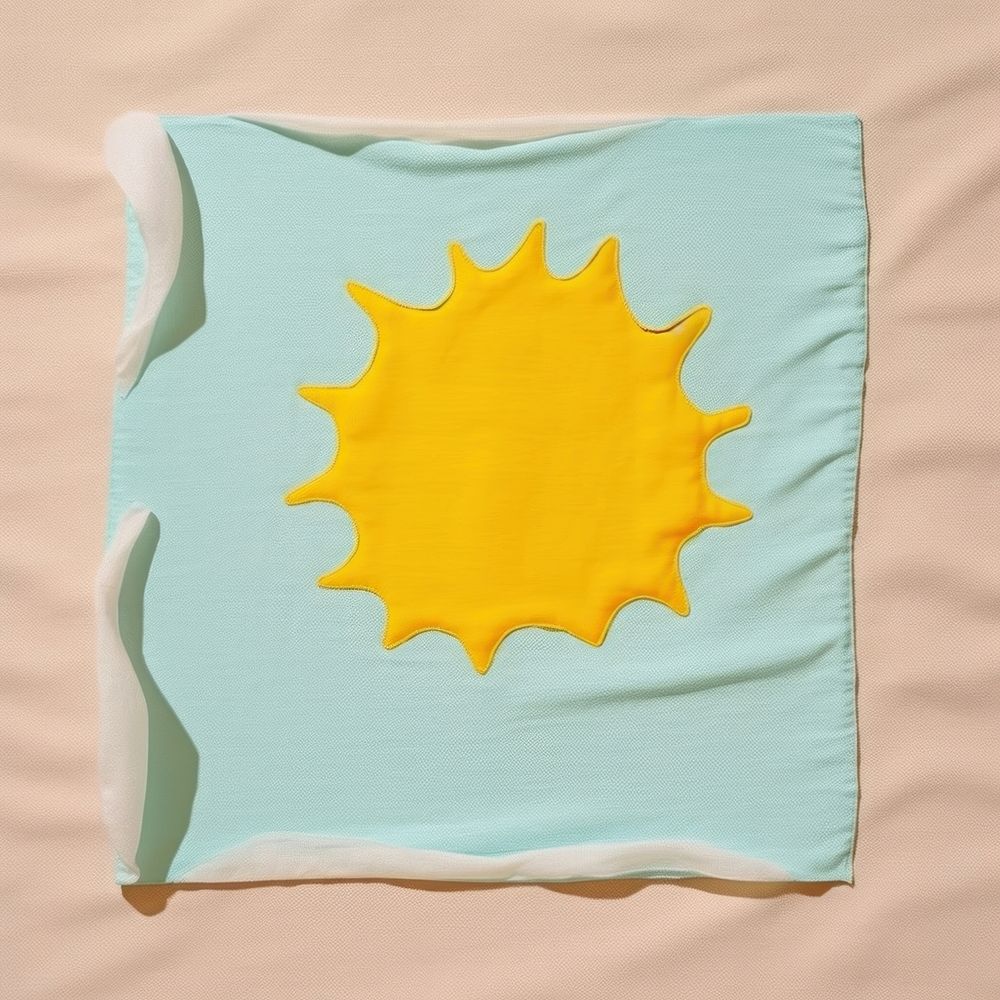 Simple fabric textile illustration minimal of a sun art relaxation crumpled.