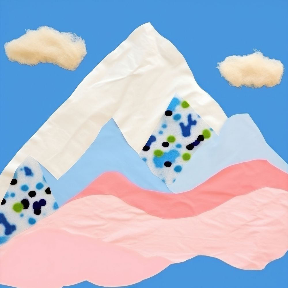Simple fabric textile illustration minimal of a mountain art pattern diaper.
