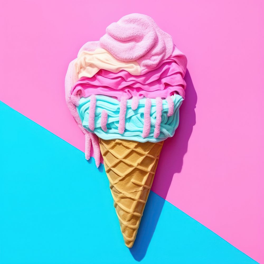Simple fabric textile illustration minimal of a ice cream dessert food freshness.