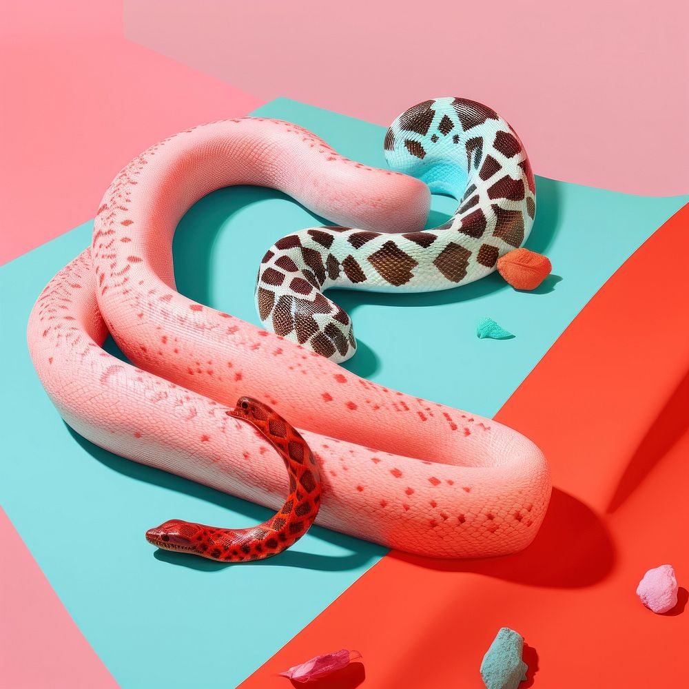 Simple fabric textile illustration minimal of a snake reptile animal boerewors.