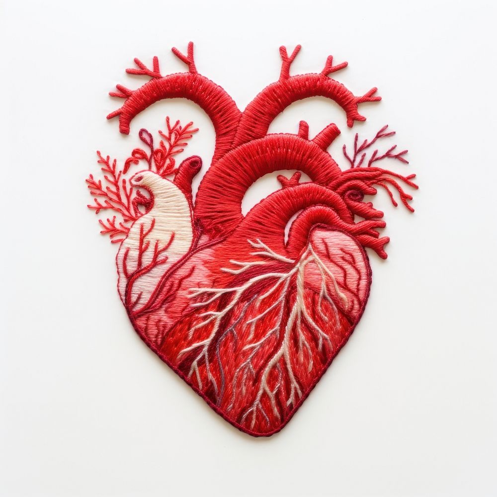 The heart in embroidery style pattern antioxidant creativity.